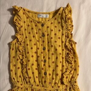 Yellow Polka Dot Ruffle Dress